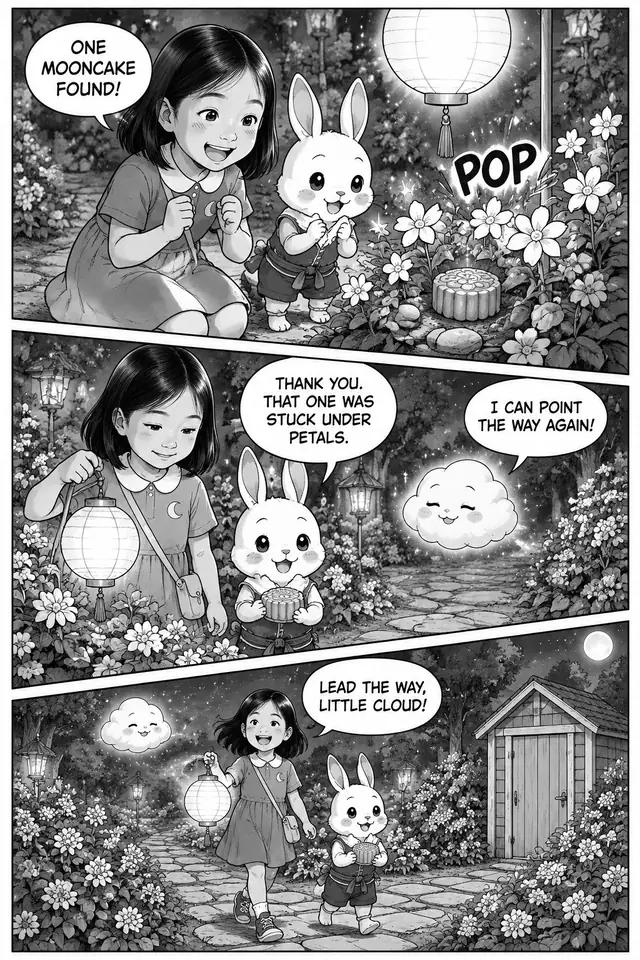 A page from the comic "Xiaoyun and the Moon Rabbit"