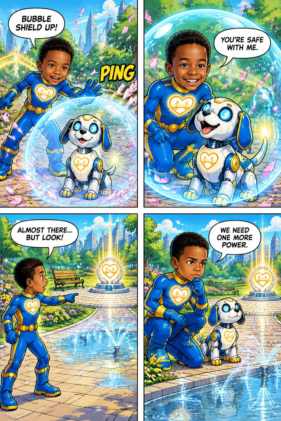 Page 4 of 10 of the comic "Captain Kindness and the Robot Puppy Quest": story page 3