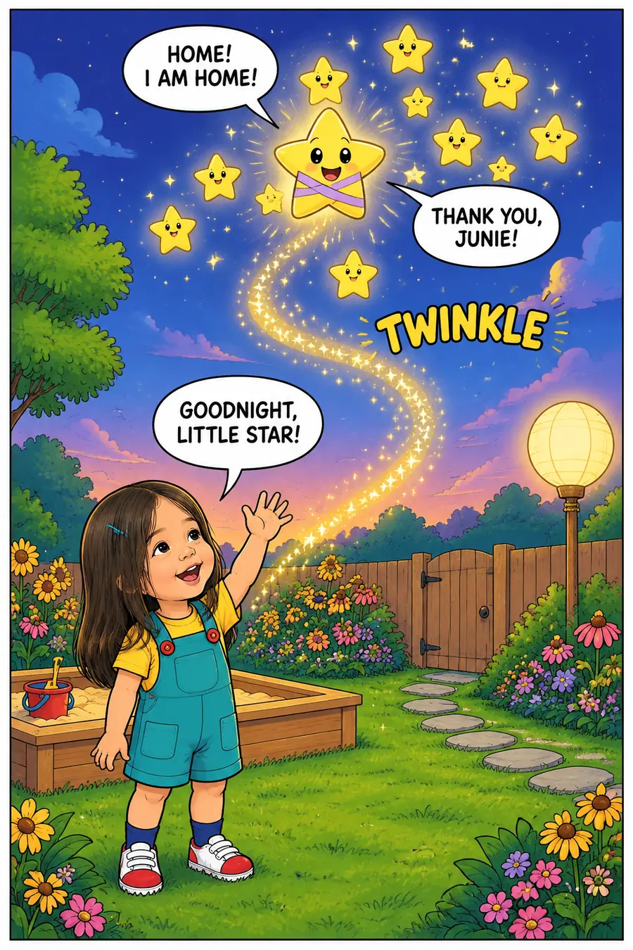Page 9 of 10 of the comic "Junie and the Little Lost Star": story page 8