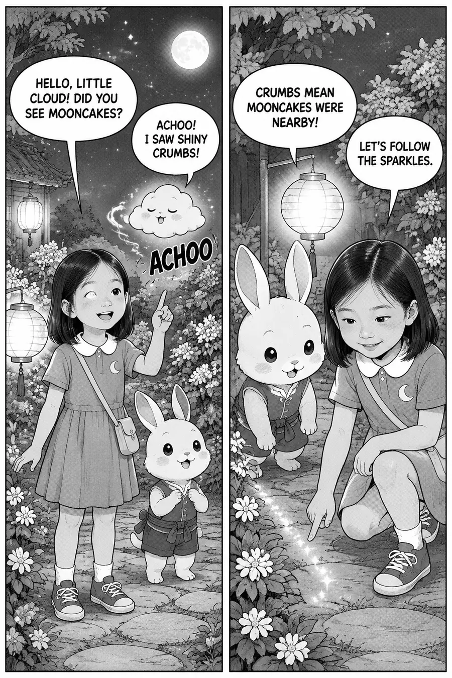 Page 3 of 10 of the comic "Xiaoyun and the Moon Rabbit": story page 2