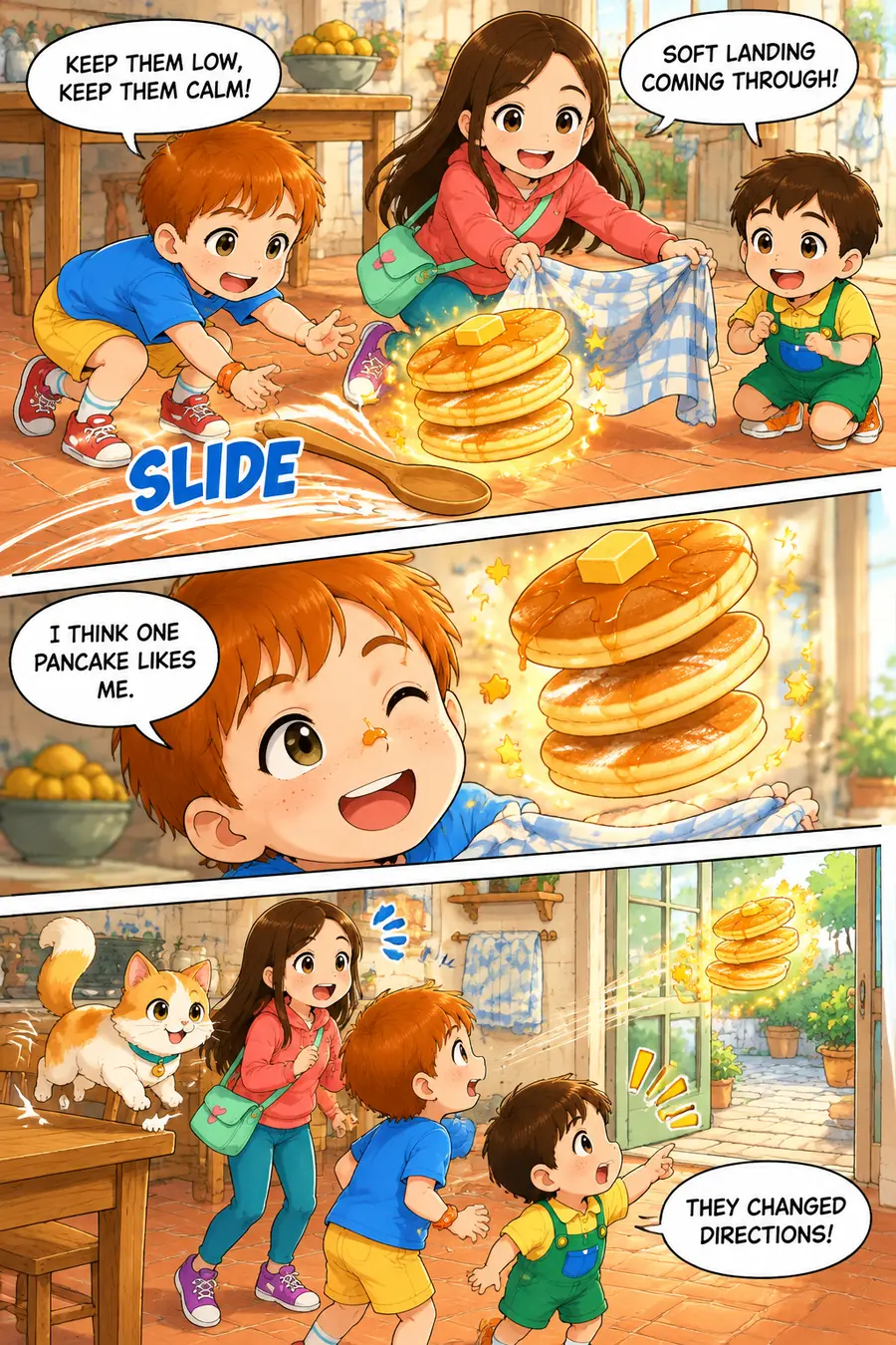 Page 4 of 10 of the comic "The Great Pancake Rescue": story page 3