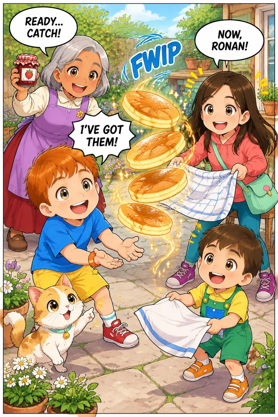 Page 6 of 10 of the comic "The Great Pancake Rescue": story page 5
