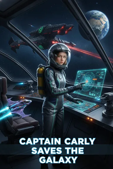Captain Carly Saves the Galaxy — a personalized space adventure book cover