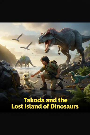 Takoda and the Lost Island of Dinosaurs — a personalized dinosaur book cover